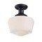 Westinghouse Fixture Ceiling SemiFlush-Mount 60W Scholar 9In Textrd, Black White Opl Glass 6578300 - alternate 3